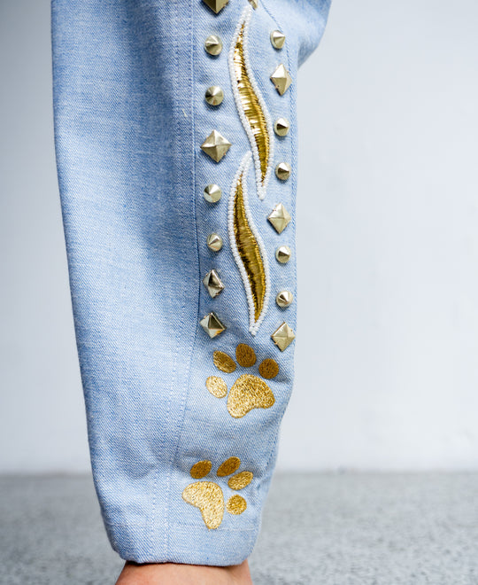 Baggy Jean with Studded Panels